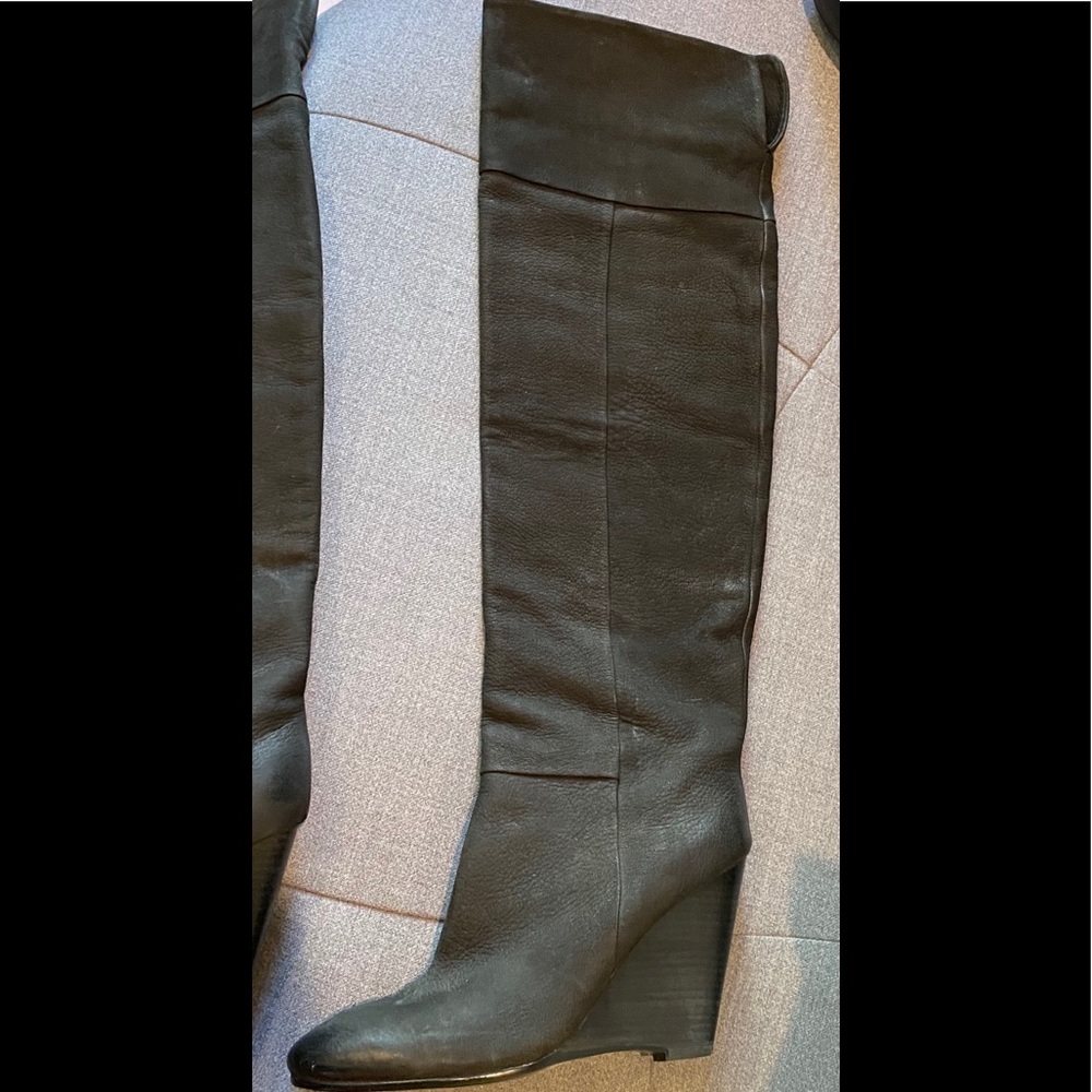 Great ASH Women's Over-The-Knee Wedge Leather Boot - Picture 4 of 13